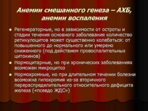 Анемия легкой степени смешанного или неясного генеза