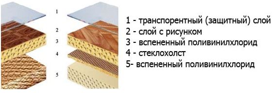 слои линолеума